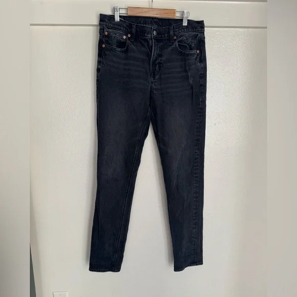American Eagle Black Wash Stretch Skinny Jeans Women’s Size 10 Extra Long - Picture 3 of 12